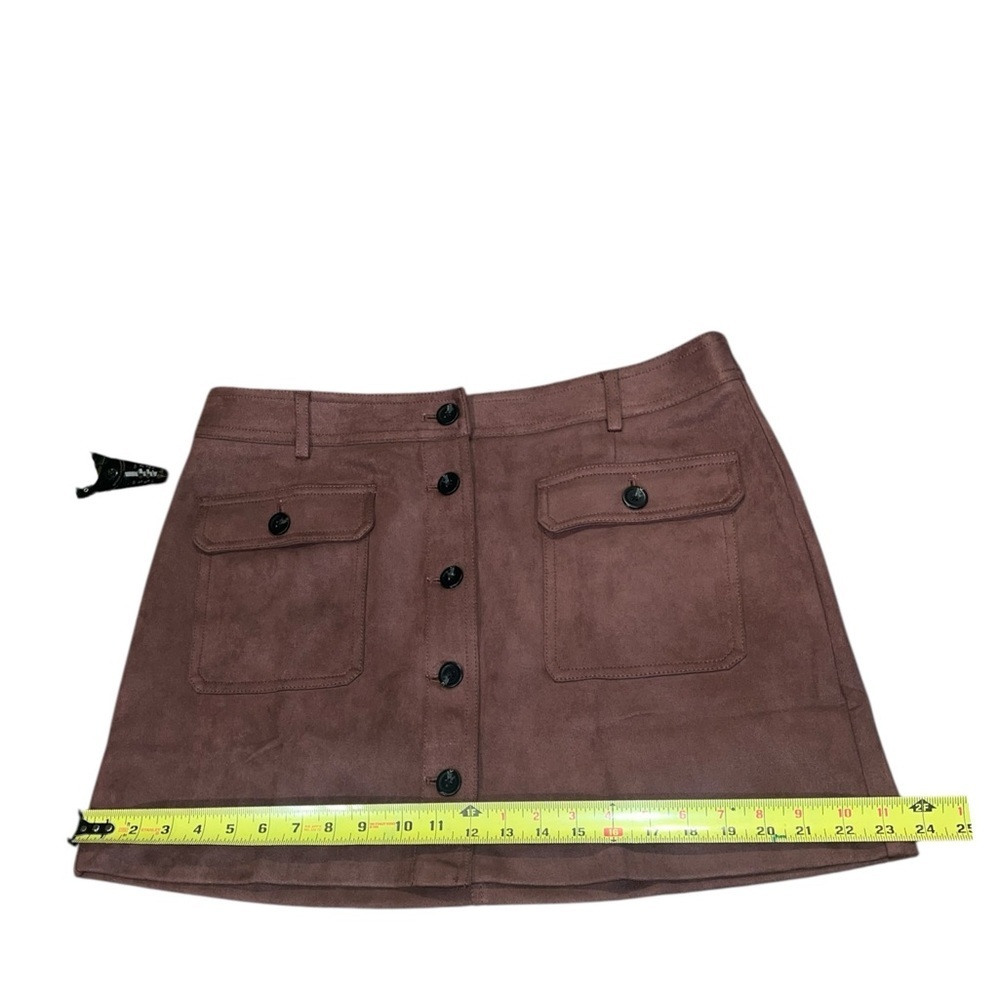 NEW Universal Thread Tan Button-Front Mini Skirt - Picture 6 of 8